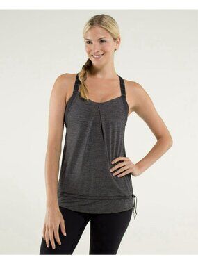 Lululemon Rest Less Tank Heathered Black / Hyper Stripe Black / Slalom Stripe 4
